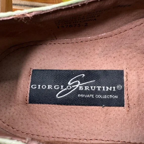 Giorgio Brutini Mens Size 11M Light Green Crocodile Print Genuine Leather Oxford - Picture 3 of 10